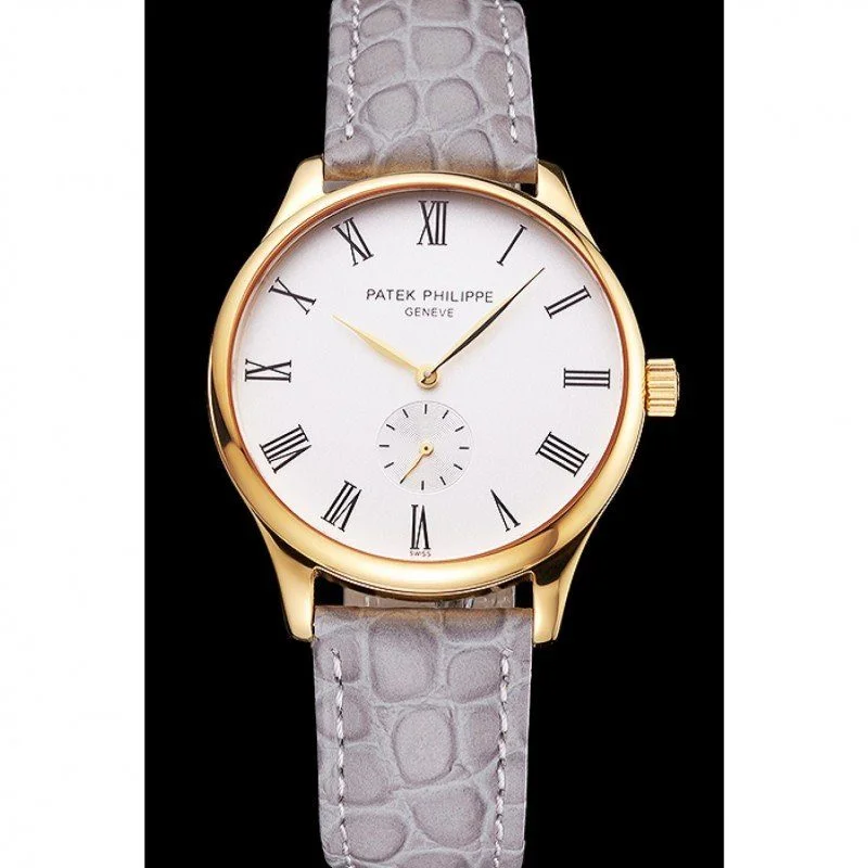 Calatrava Dial White 39 mm, Yellow Gold Plated