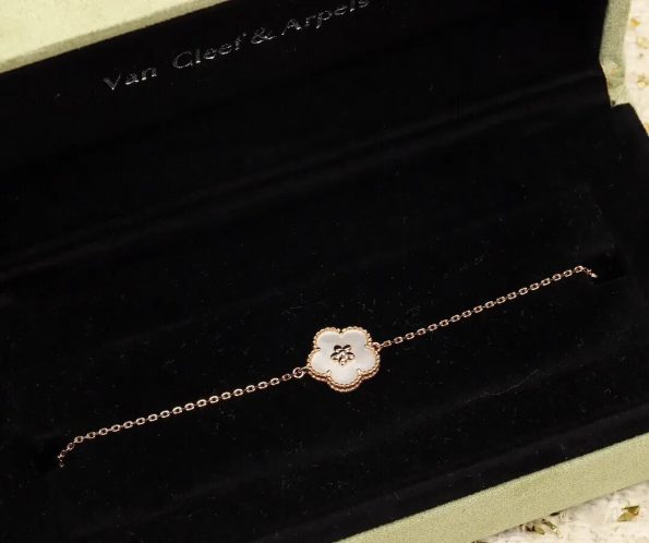 Van Cleef Plum Bossom Bracelet Dupe, Rose Gold