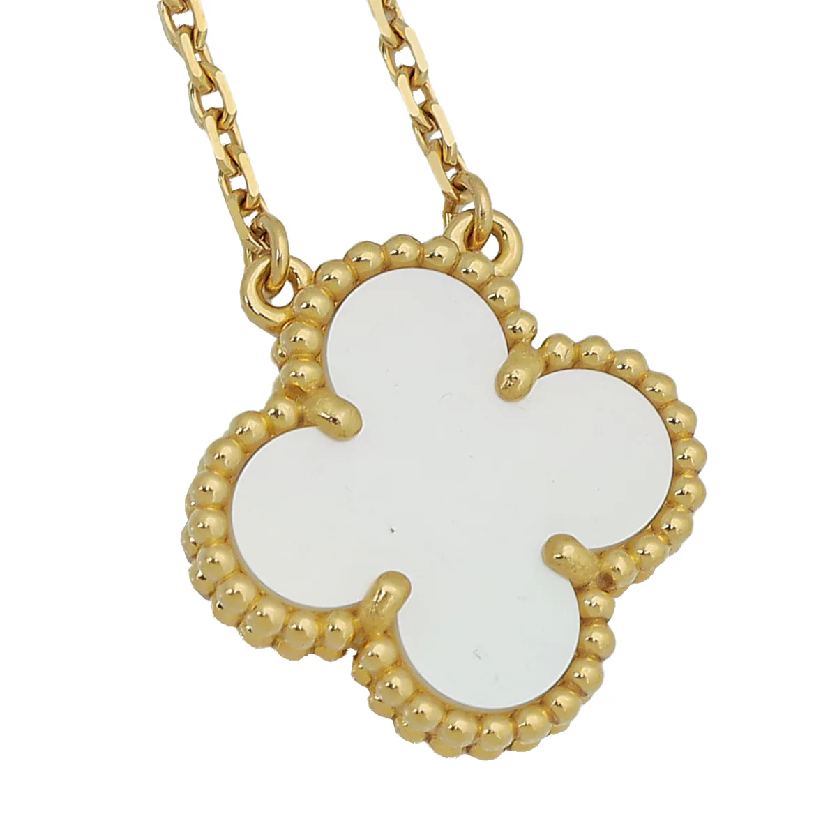 Van Cleef & Arpels 18K Yellow Gold MOP Vintage Alhambra Necklace