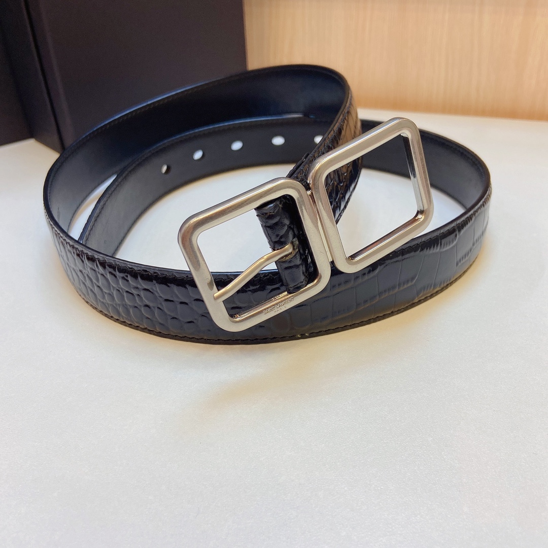 YSL Saint Laurent Leather Belts 1:1 Mirror Version