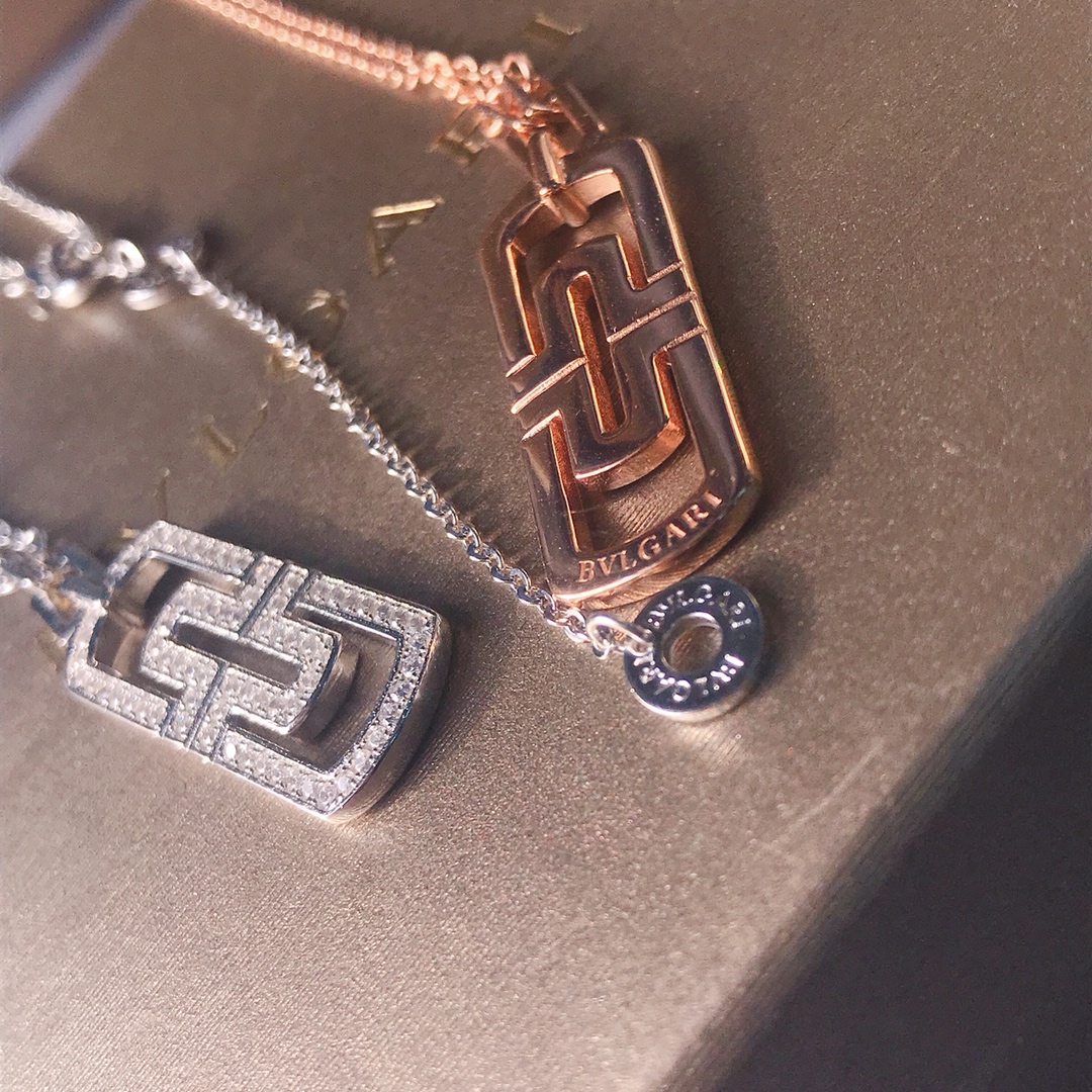 Bulgari Paperclip Necklace with Diamonds