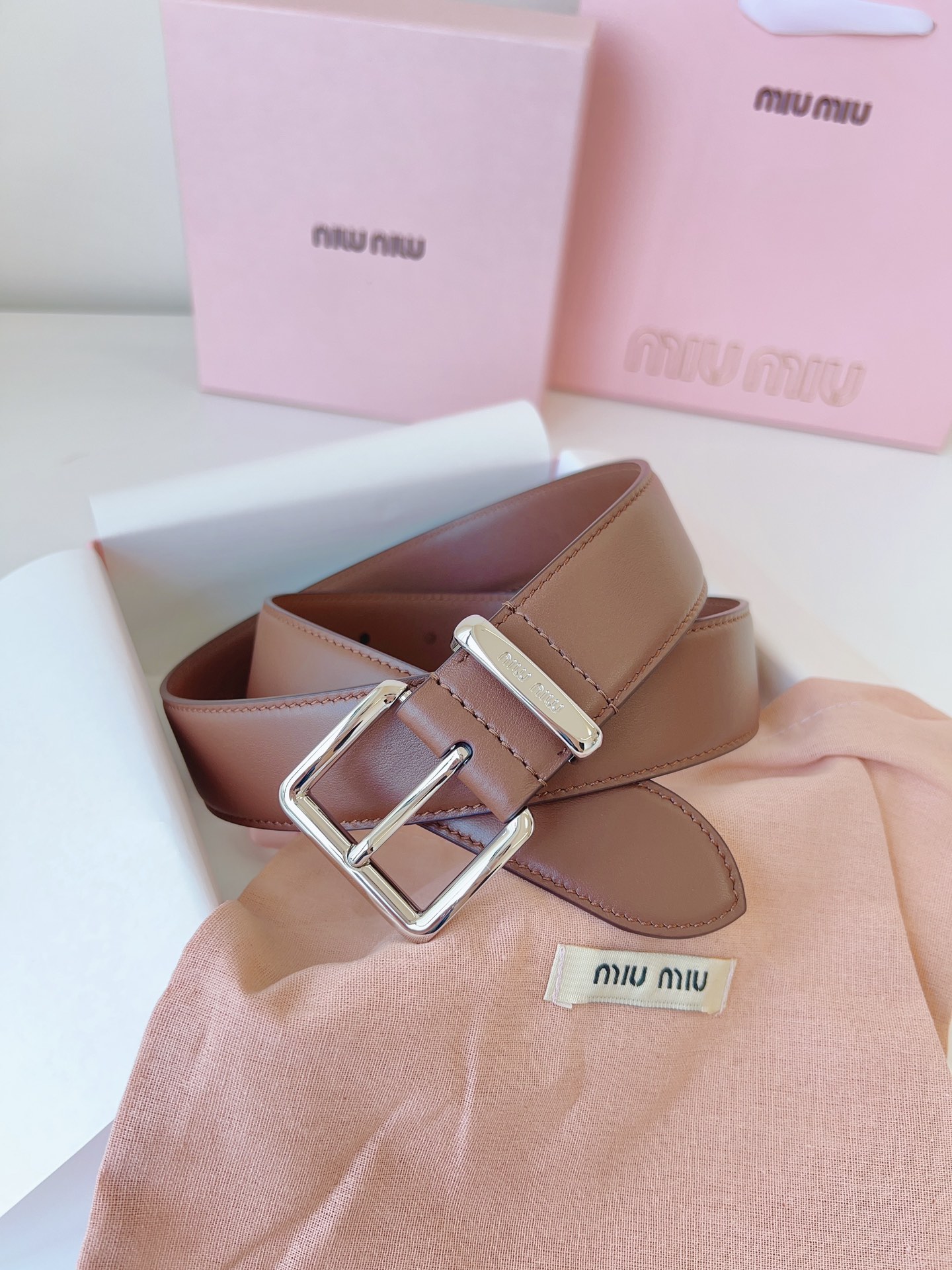 MiuMiu Leather Belts 1:1 Mirror Version
