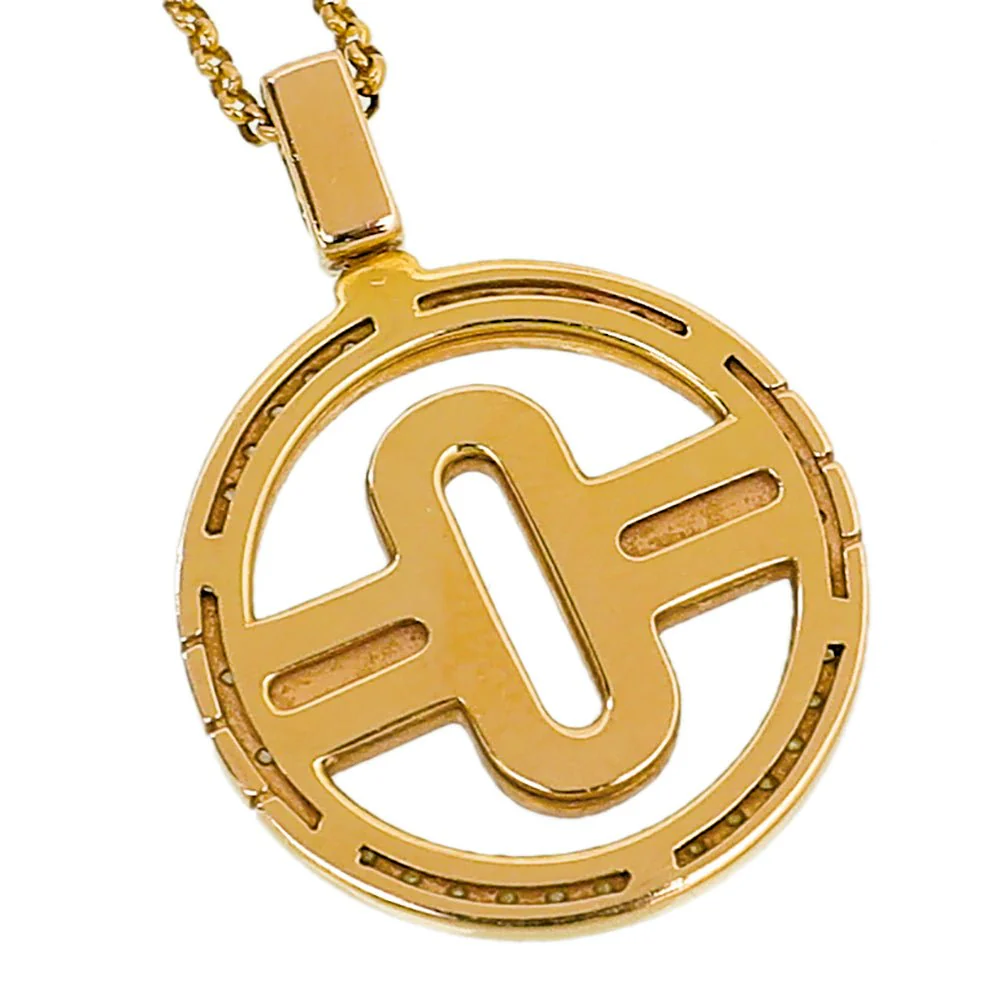 Bvlgari 18K Rose Gold Diamond Parentesi Pendant Necklace