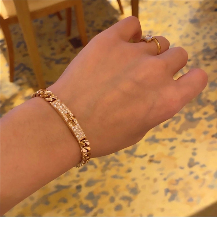 Hermes gold bracelet with diamonds