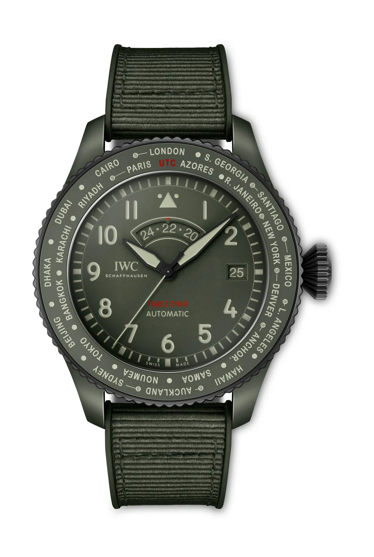 Schaffhausen Pilots watch timezoner top gun woodland iw395601