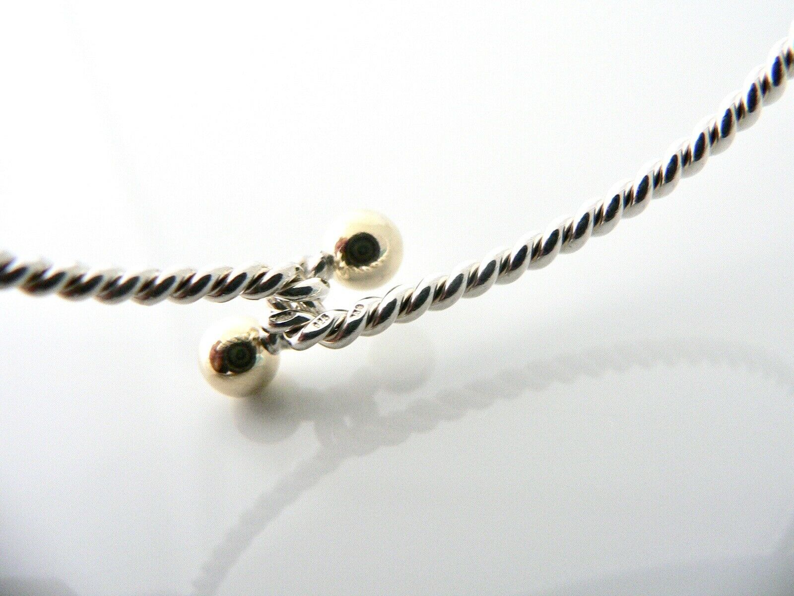 Tiffany & Co 18K Gold Silver Love Knot Bangle Hook Bracelet Twisted Rope Gift