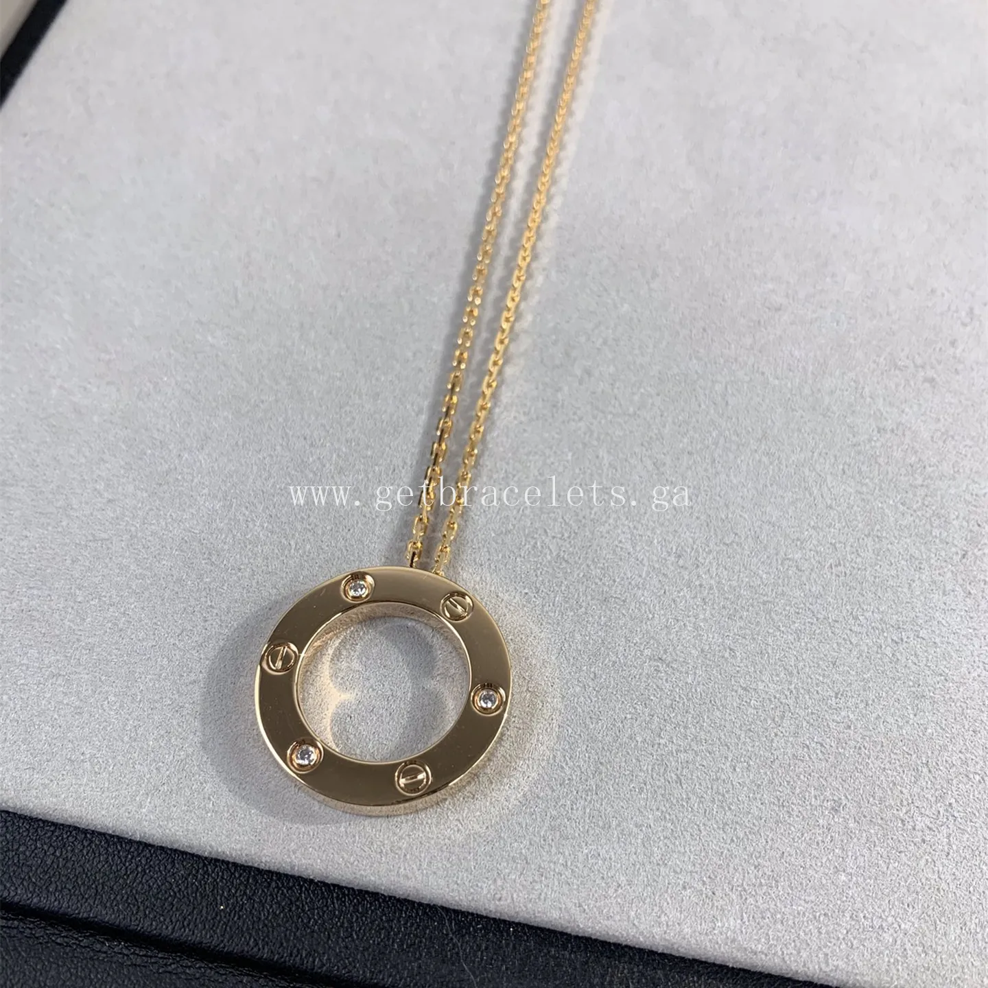 Cartier Love Necklace Rose Gold With 3 Diamonds