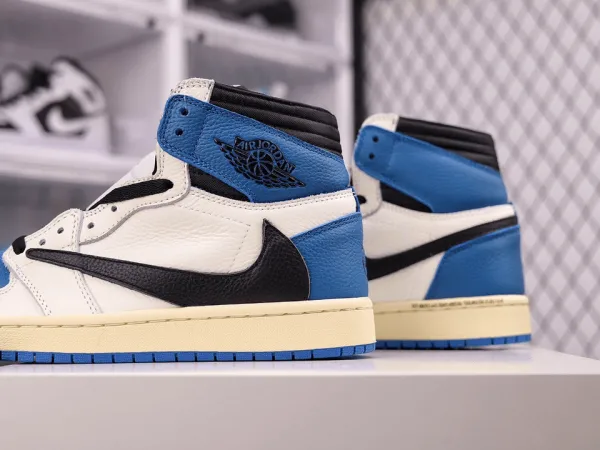 Travis Scott x Fragment x Jordan 1 “Milit ary Blue”(Replica)