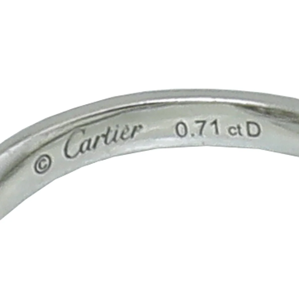 Cartier Trinity Ruban Platinum Solitaire Ring 53