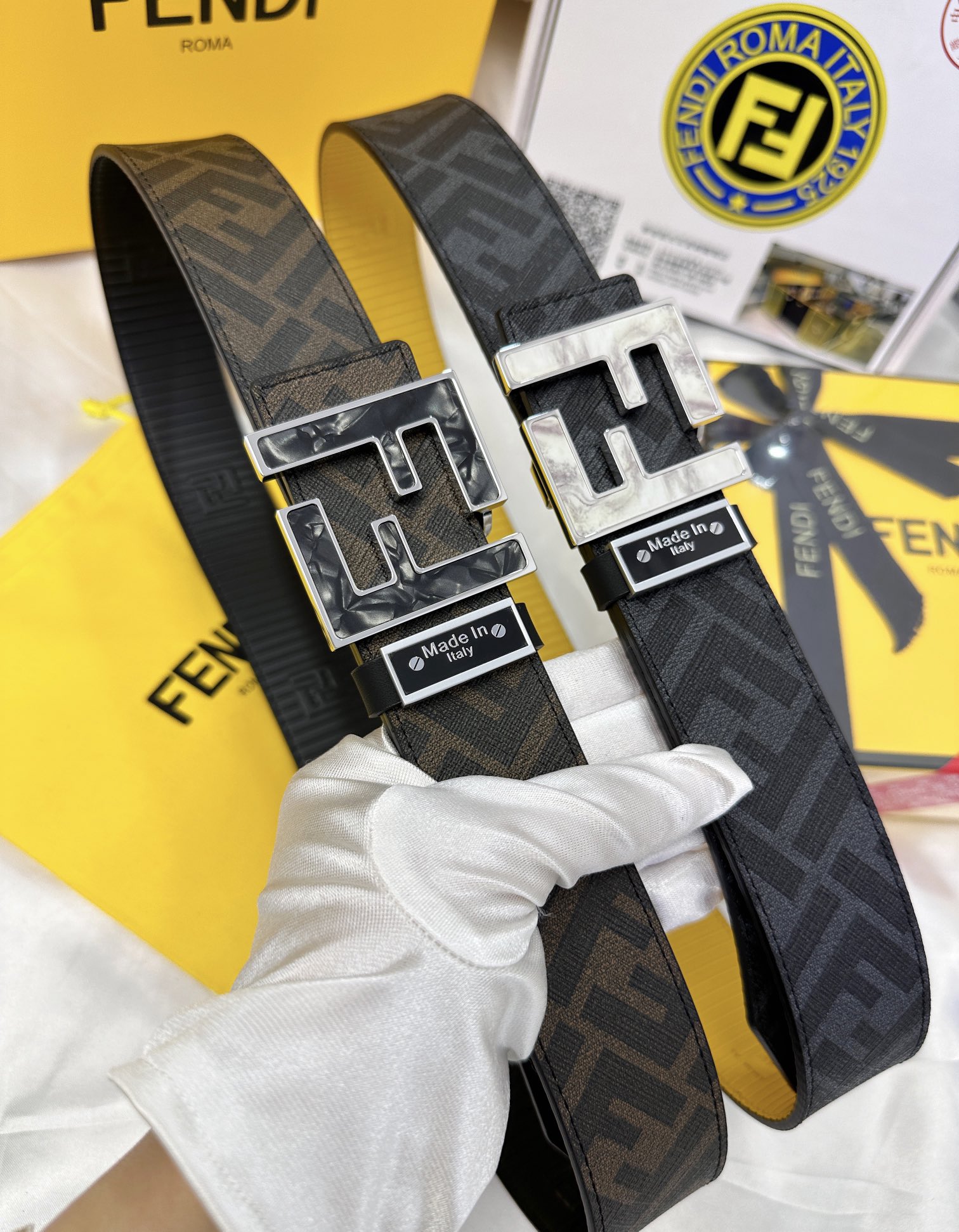 Fendi Leather Belts 1:1 Mirror Version