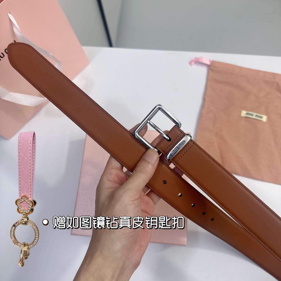 MiuMiu Leather Belts 1:1 Mirror Version