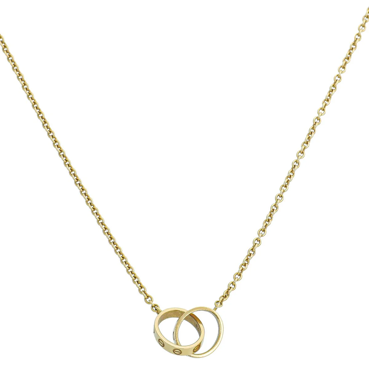 Cartier 18K Yellow Gold Love Hoops Pendant Necklace