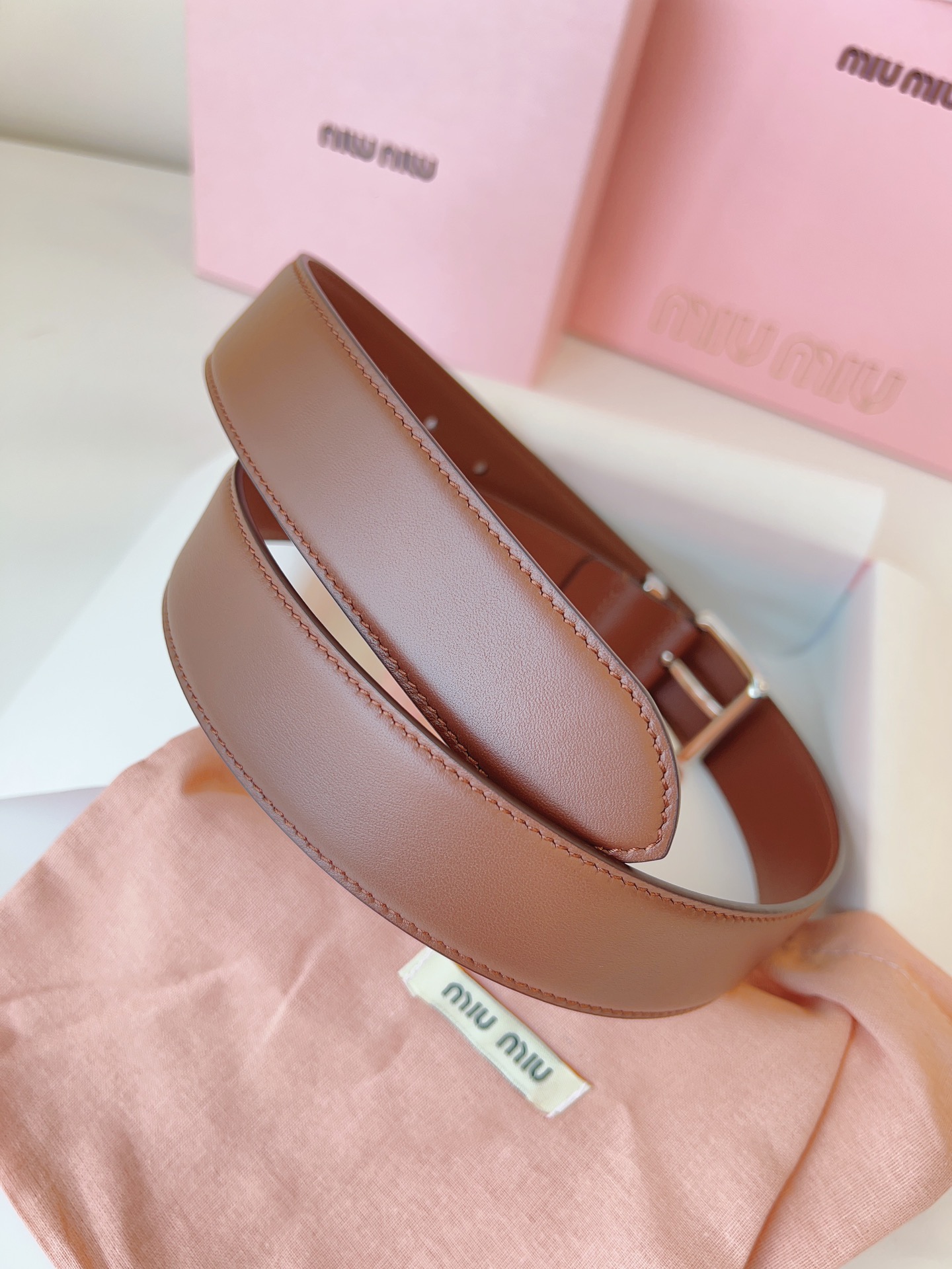 MiuMiu Leather Belts 1:1 Mirror Version