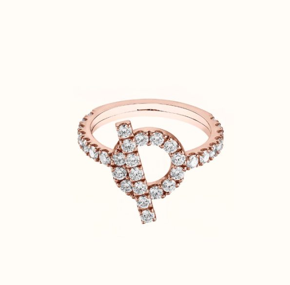 Hermes Ring Dupe, Gold& Rose Gold with Diamonds