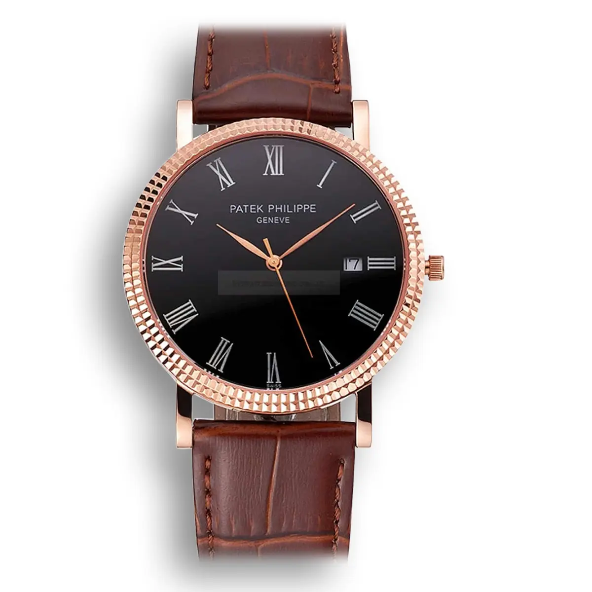 Calatrava Black Dial Roman 40 mm, Rose Gold Plated