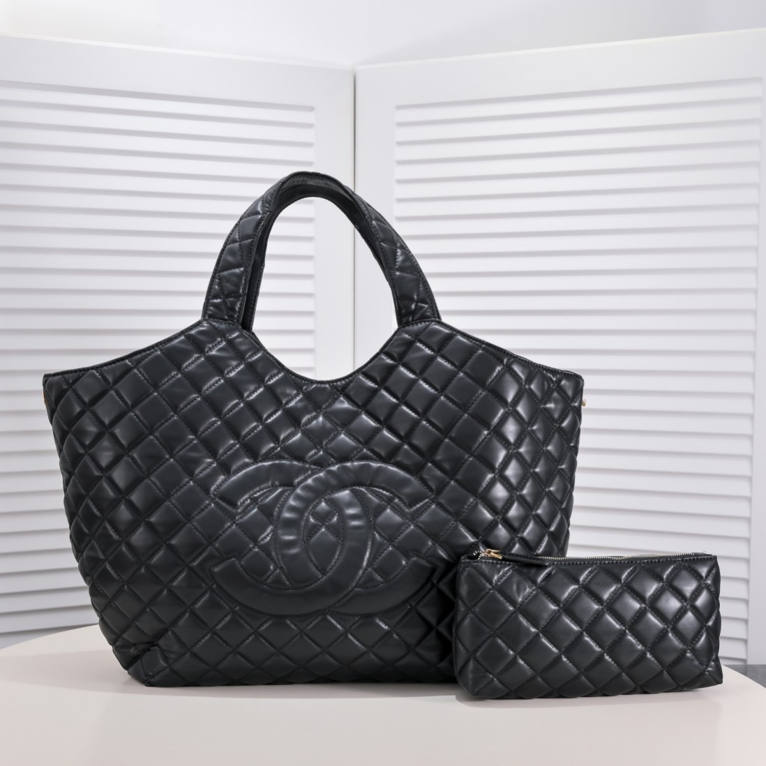 Chanel Leather&Canvas Tote Shoulder Bag Handbag（Replica）