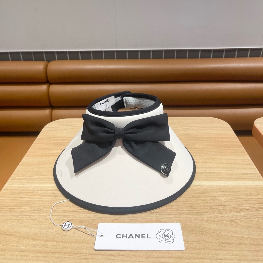 Chanel UV Outdoor Riding Sun Hat With Empty Top And Large Brim Sunhat （Replica）