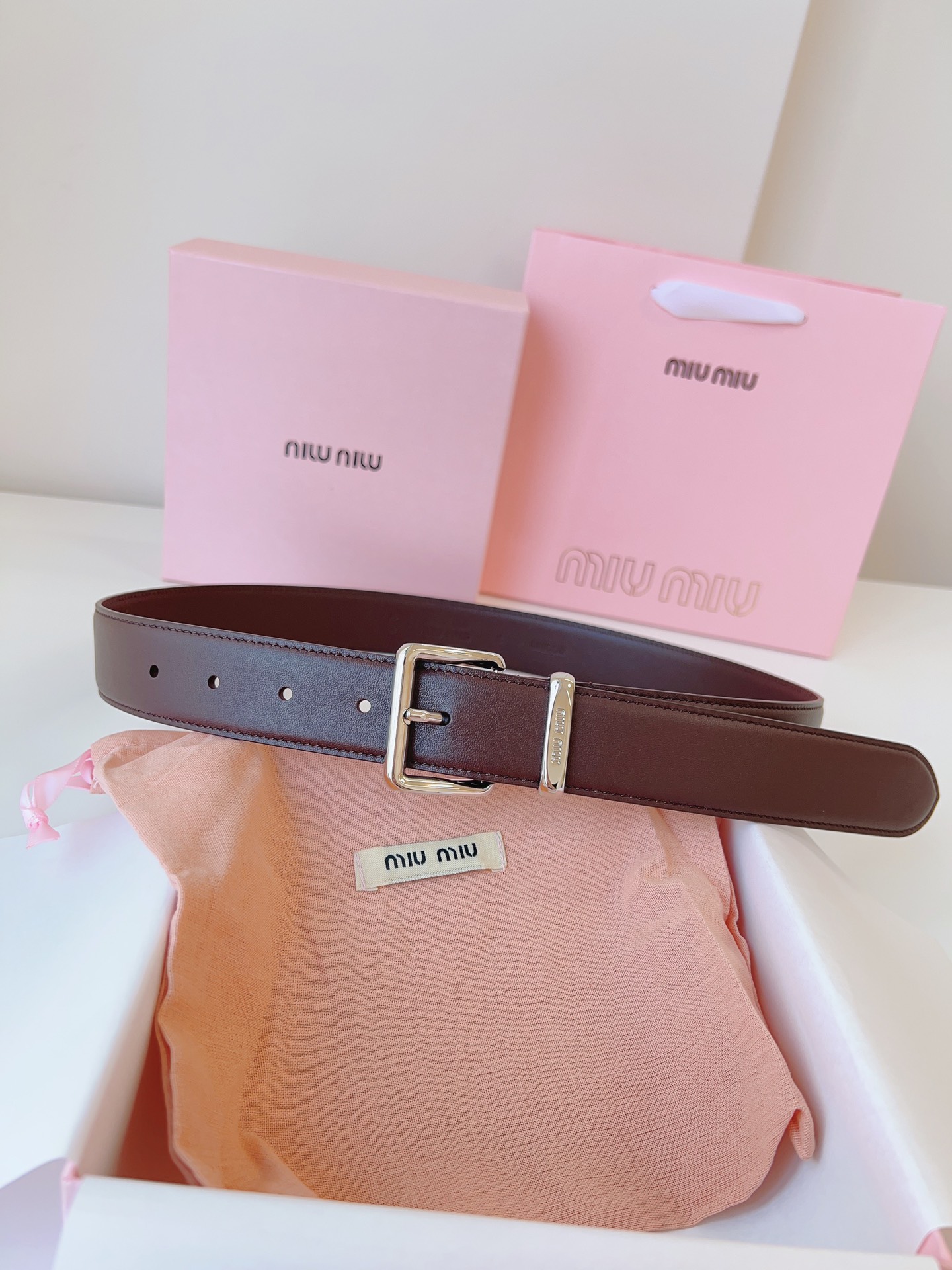 MiuMiu Leather Belts 1:1 Mirror Version