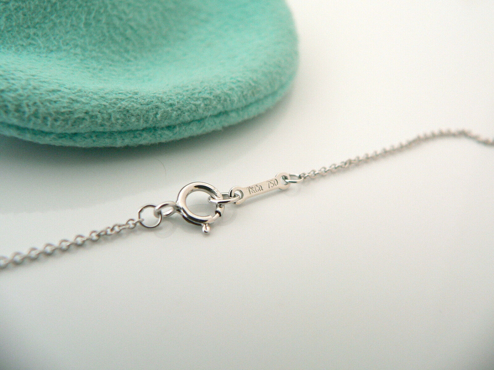 Tiffany & Co 18K Gold Picasso Pink Sapphires Necklace Pendant Charm Chain Gift