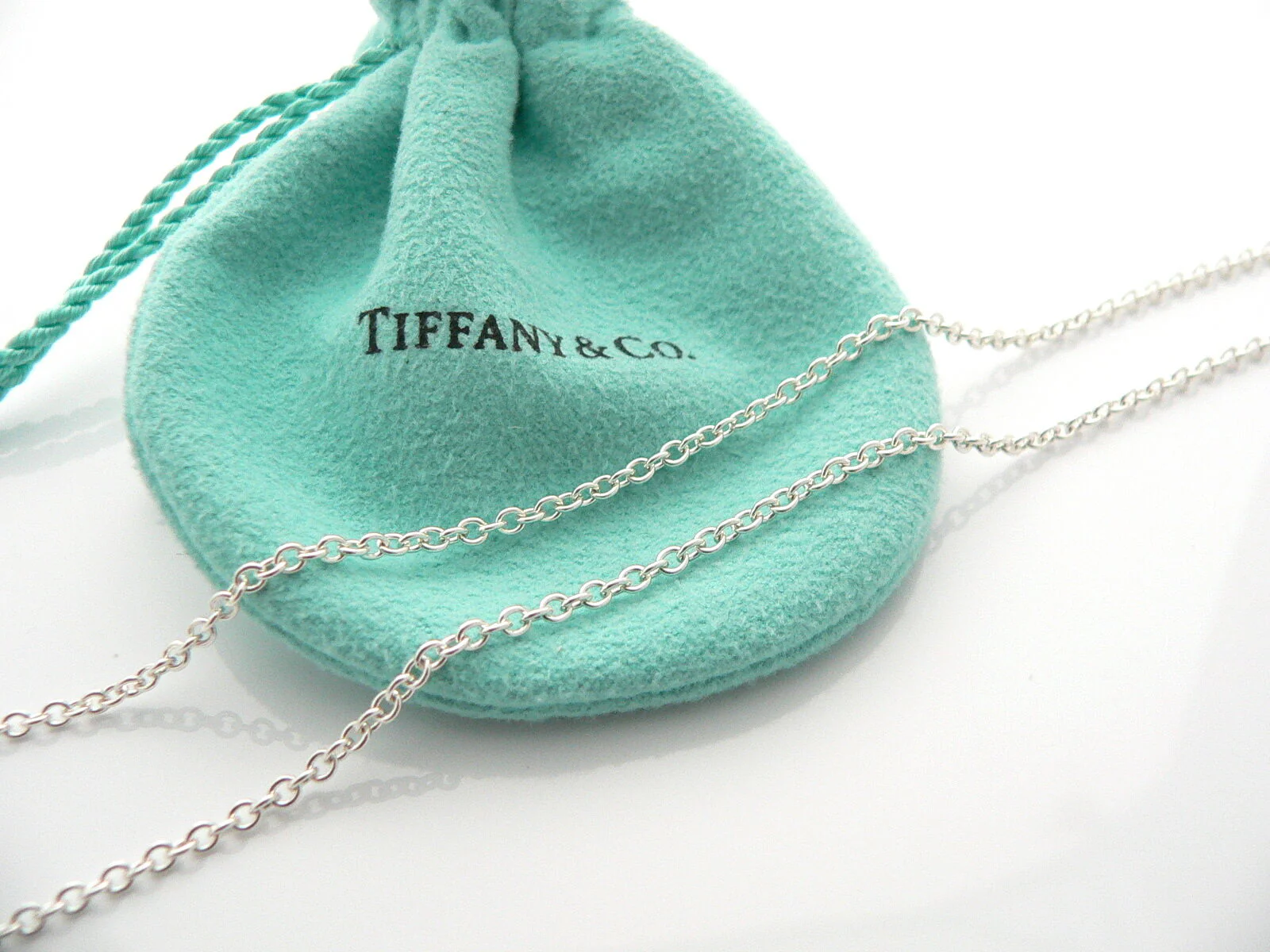 Tiffany & Co Silver Peretti Teardrop Lariat Necklace Pendant Chain Charm Gift