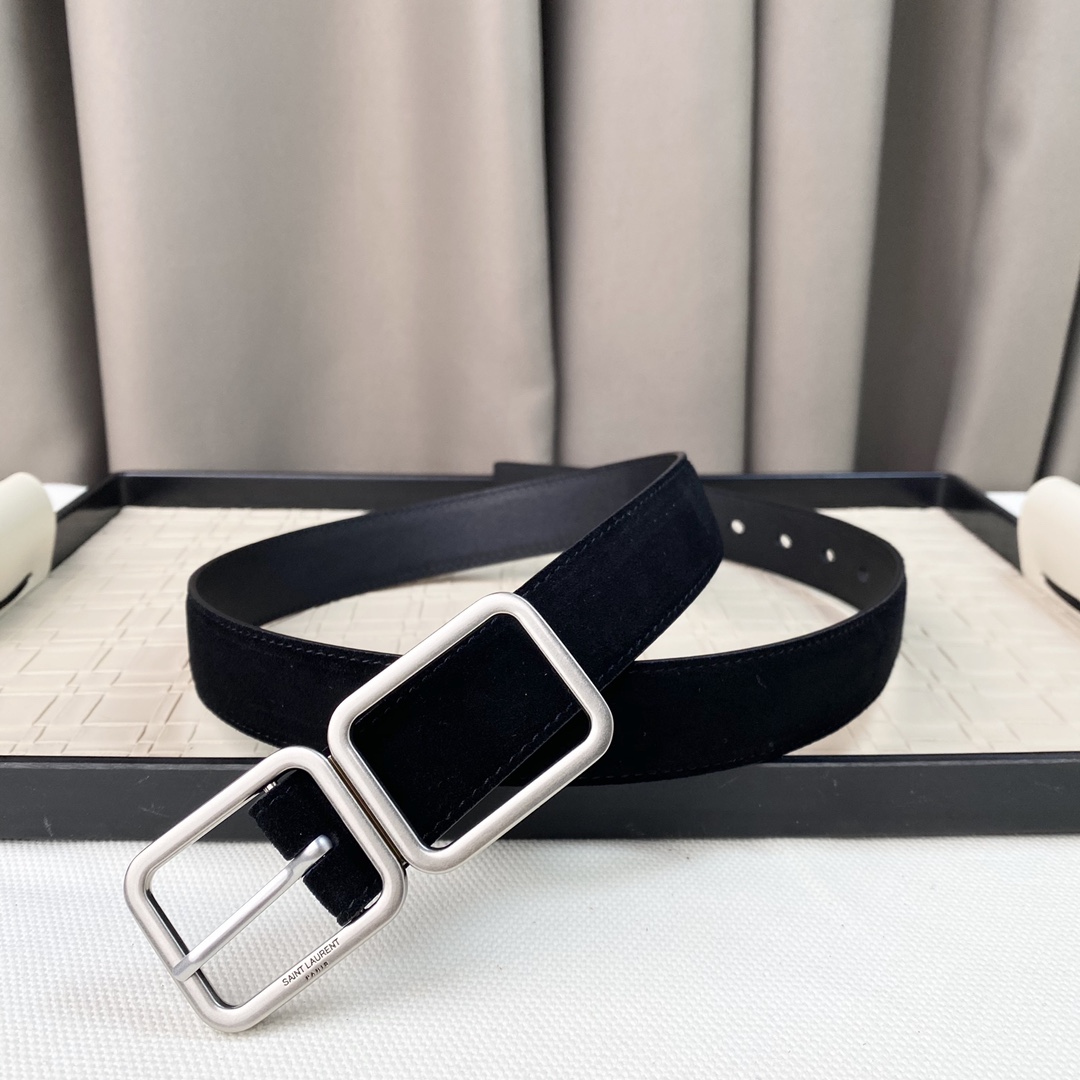 YSL Saint Laurent Leather Belts 1:1 Mirror Version