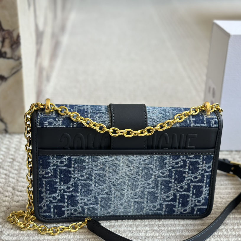 DIOR Denim Oblique 30 Montaigne Flap Bag (Replica)