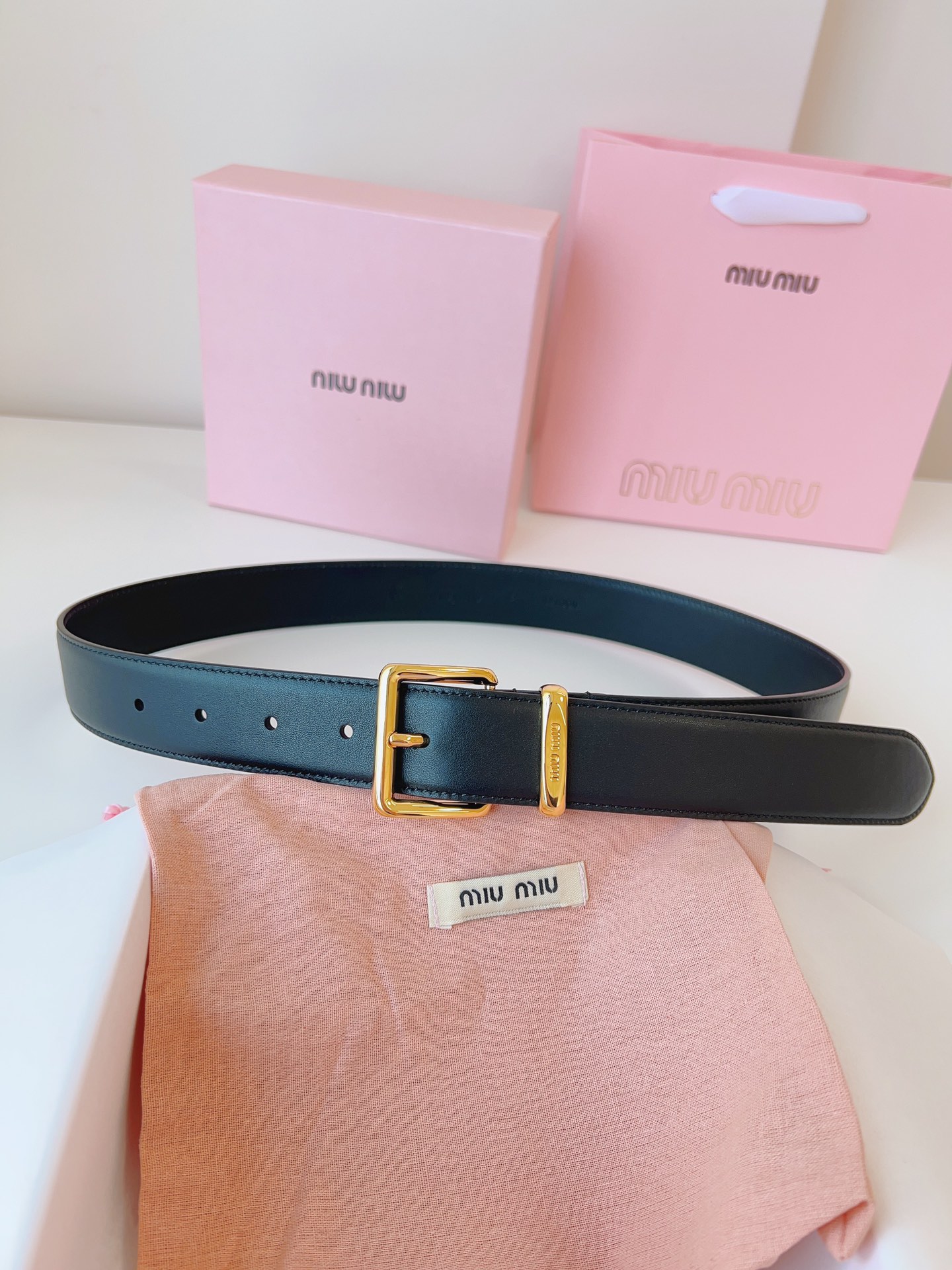MiuMiu Leather Belts 1:1 Mirror Version