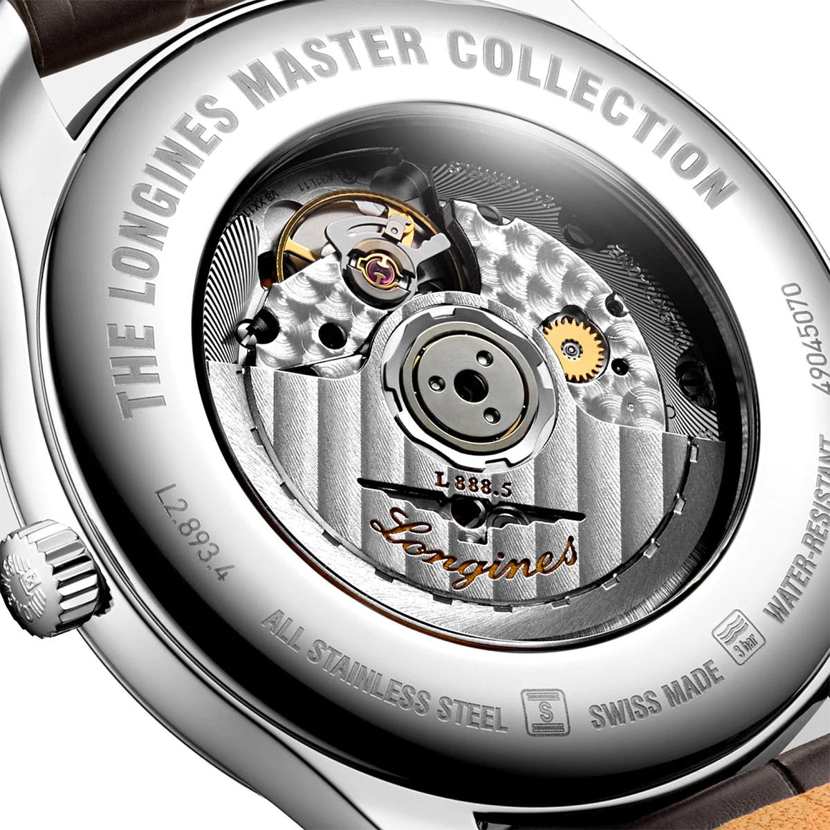 Master 42MM Automatic Black Dial Brown Leather Watch L28934592