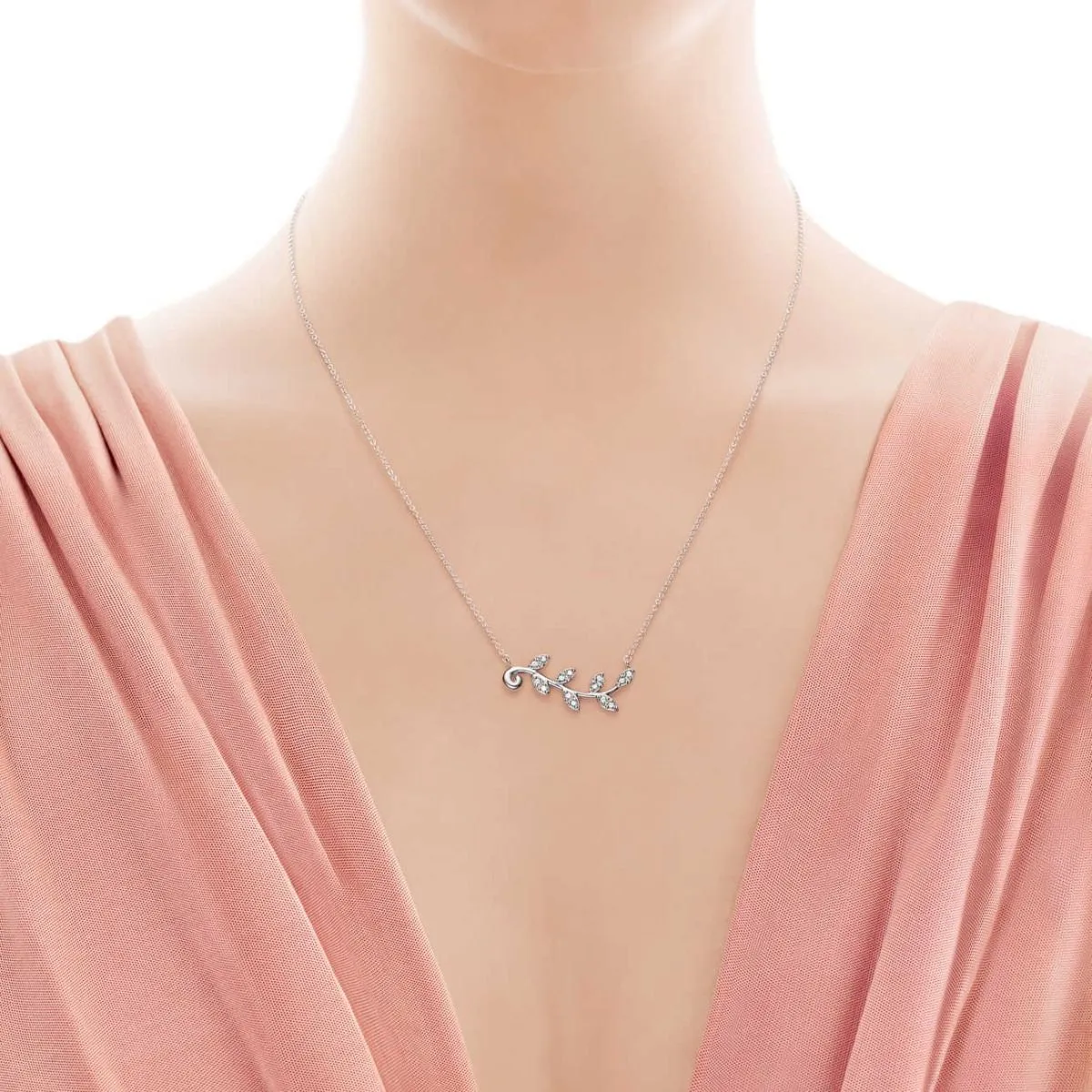 Price Online Tiffany Paloma Picasso Necklace Earrings Olive Leaf Diamonds Pendant Jewelry UK Sale Online 34941041