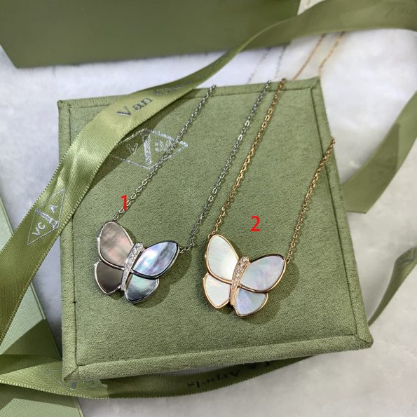 Van Cleef Necklace Replica, Large Butterfly Necklace with Diamonds