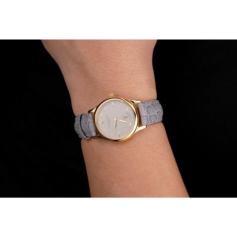 Calatrava Silver & Diamond Dial 28 mm, Yellow Gold Plated