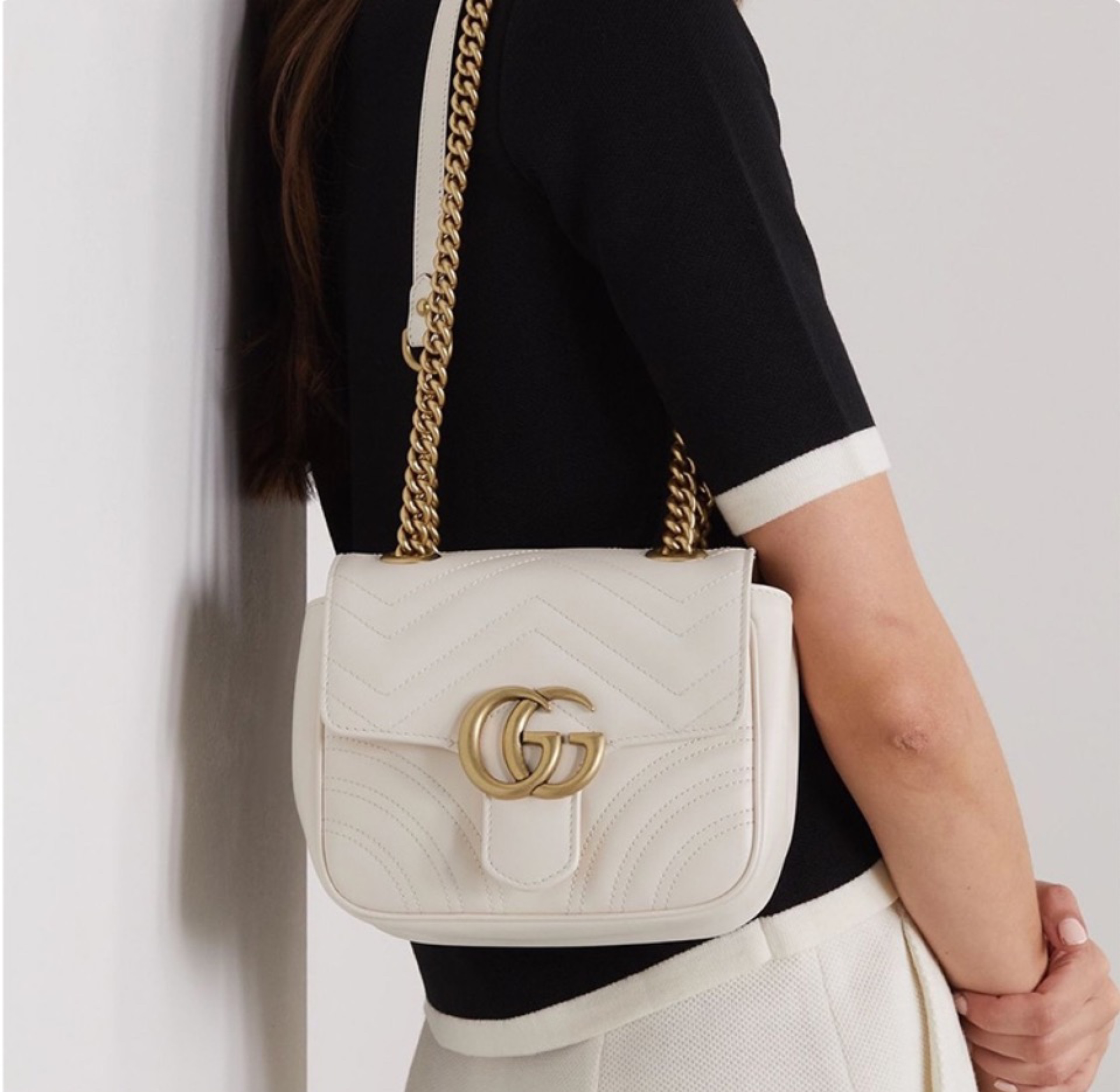 Gucci Marmont GG Leather Shoulder Bag(Replica)