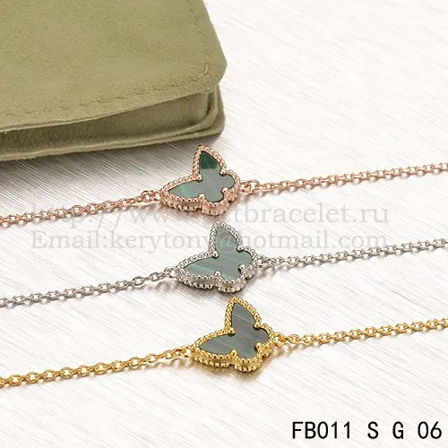 Van Cleef & Arpels Sweet Alhambra Butterfly Bracelet Yellow Gold With Malachite Mother Of Pearl