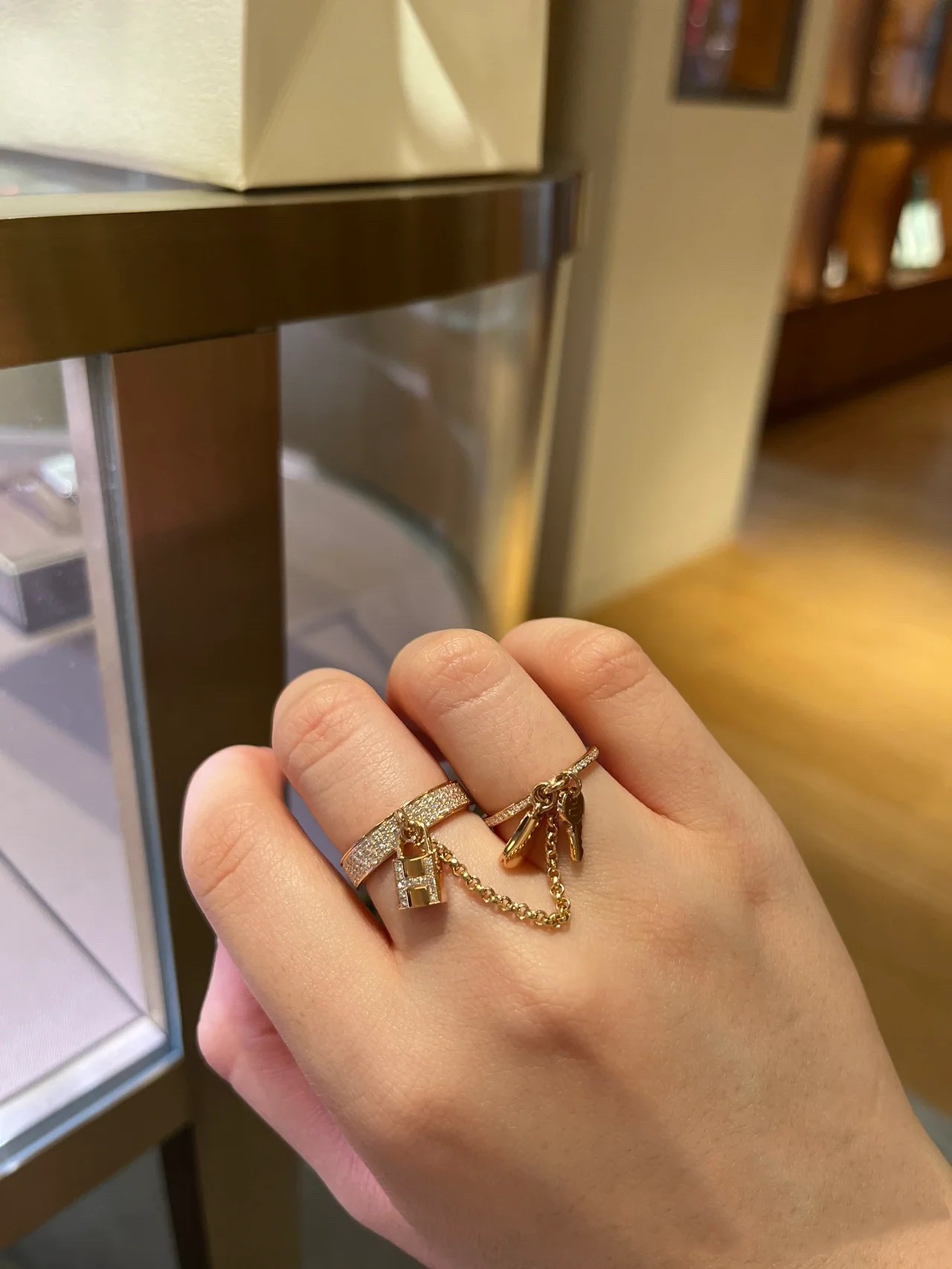 Hermes Full Diamond Connecting Ring