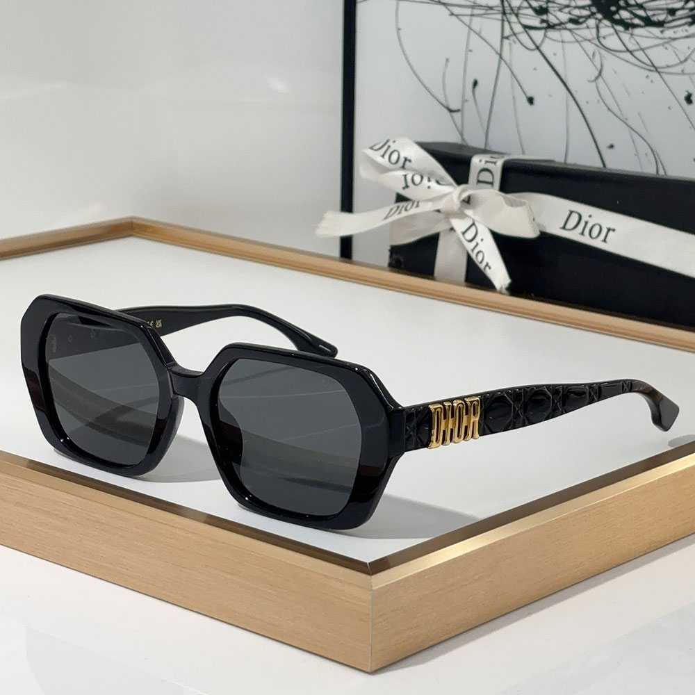 Dior Mirror Leg Logo Acetate Fibre sunglasses   Top quality (Replica）
