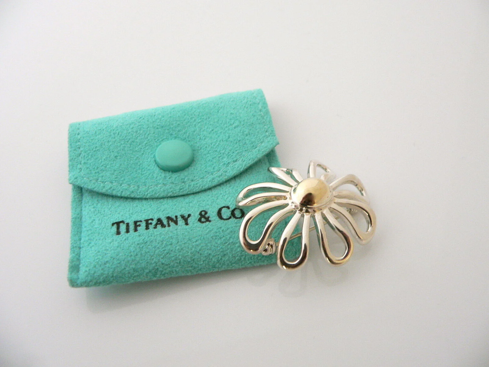 Tiffany & Co Silver 18K Gold Large Picasso Daisy Flower Brooch Pin Nature Lover