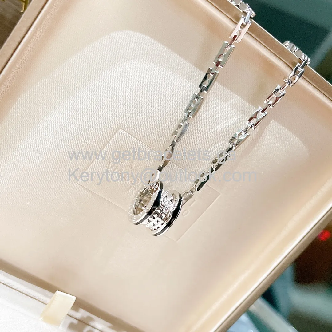 B.Zero1 Rock Necklace White Gold With Black Ceramic Copy