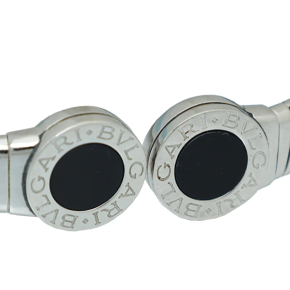 Bvlgari Steel Black Onyx Bvlgari Cuff Bracelet