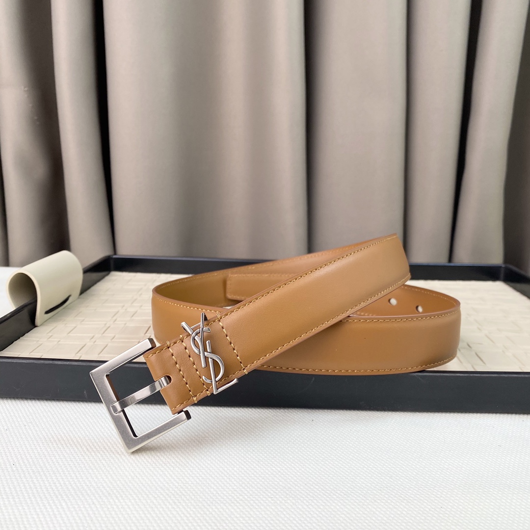 YSL Saint Laurent Leather Belts 1:1 Mirror Version