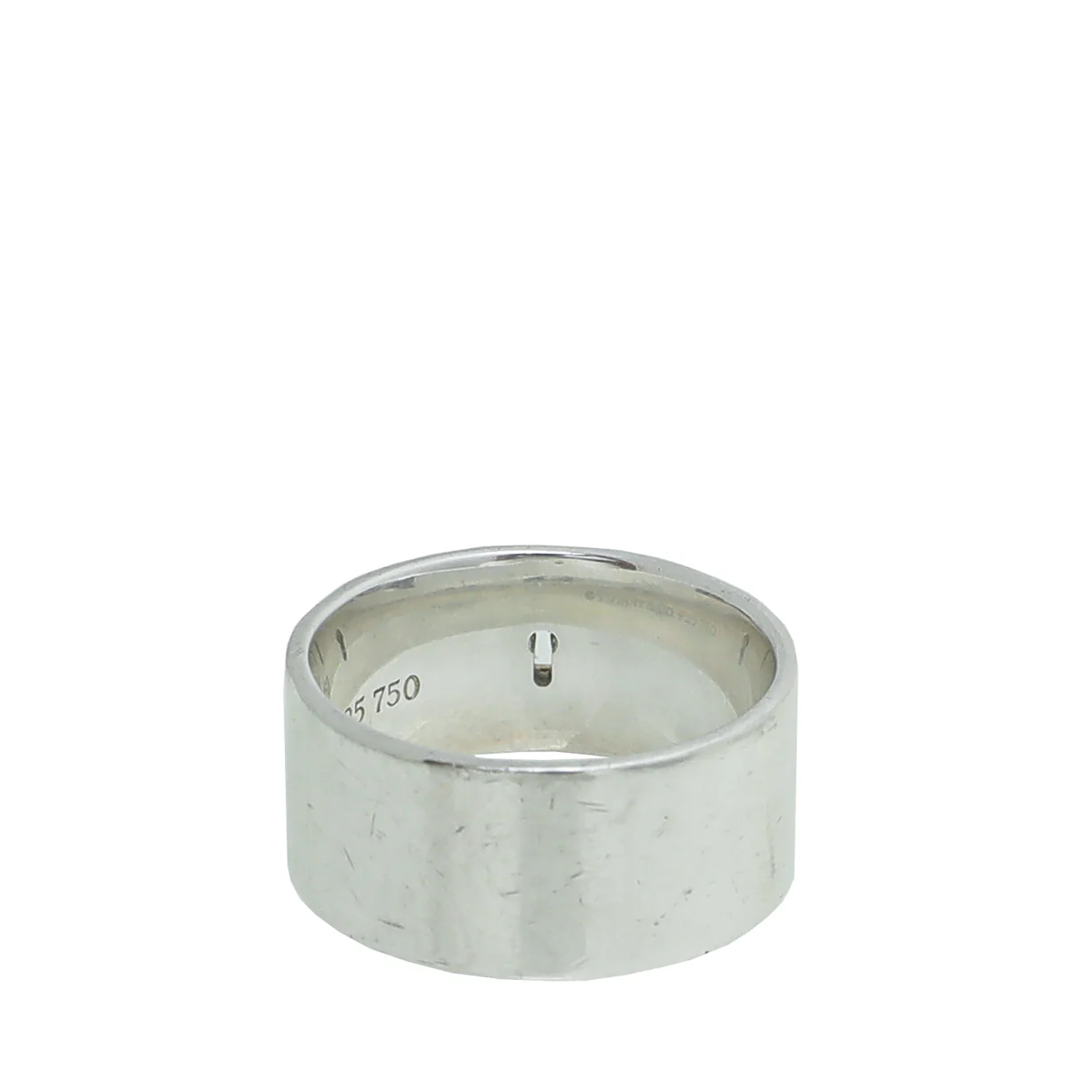 Tiffany & Co Silver Rose Gold Keyhole Heart Lock Ring 53