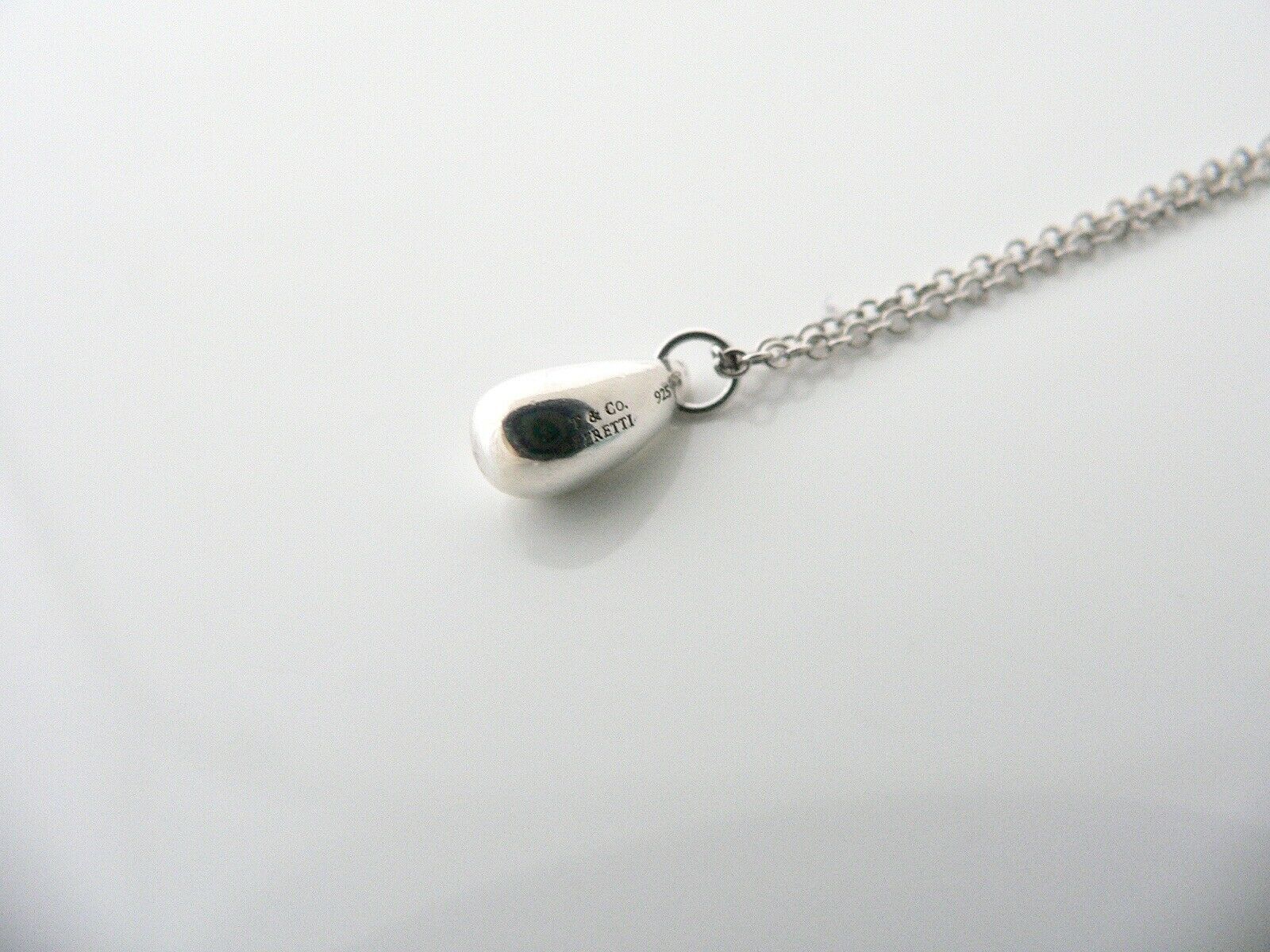 Tiffany & Co Peretti Mini Teardrop Necklace Pendant Charm Gift Love Silver