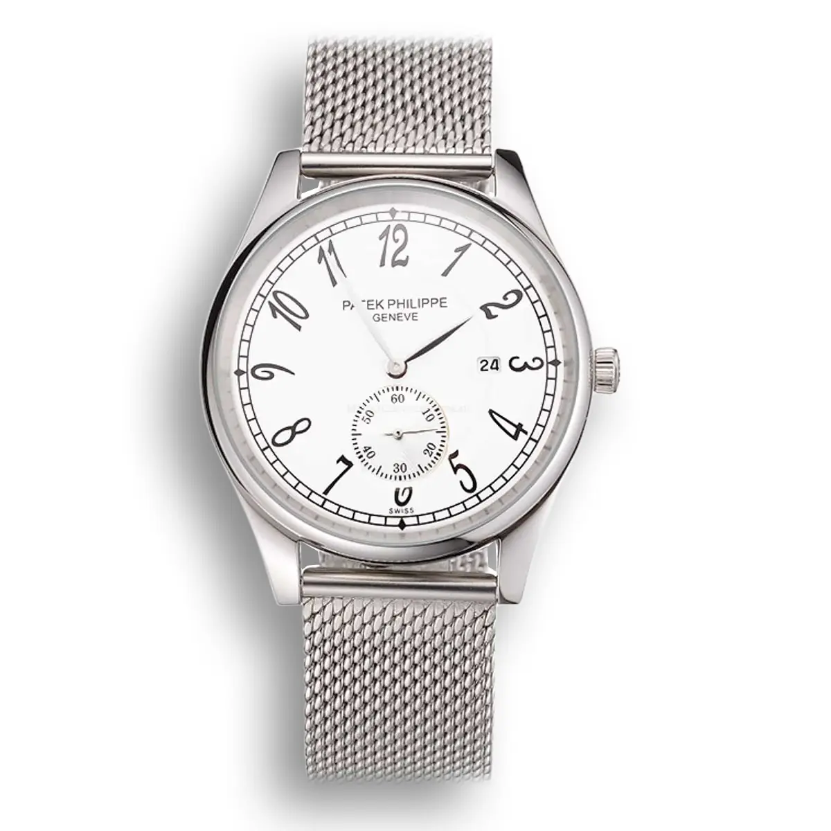 Calatrava Small Seconds Dial White 40 mm, Stainless Steel