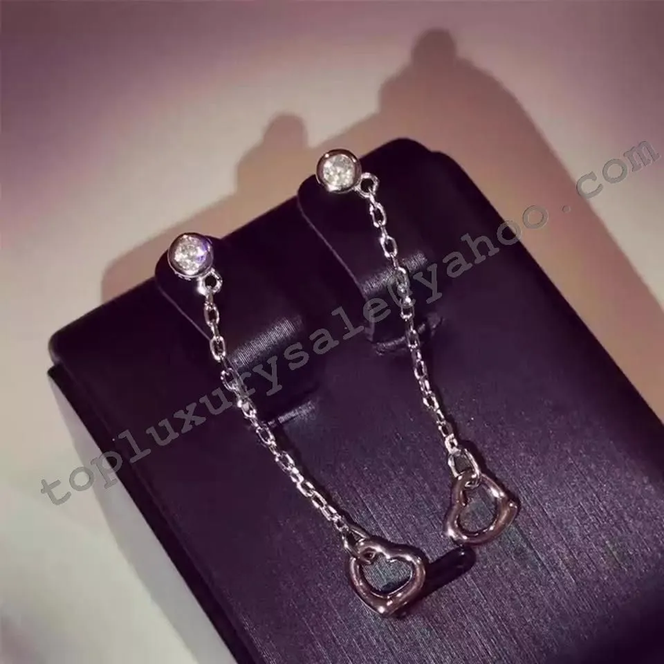 Tiffany Elsa Peretti Phony Diamonds By The Yard Open Heart Earrings Women Jewellery 31915201