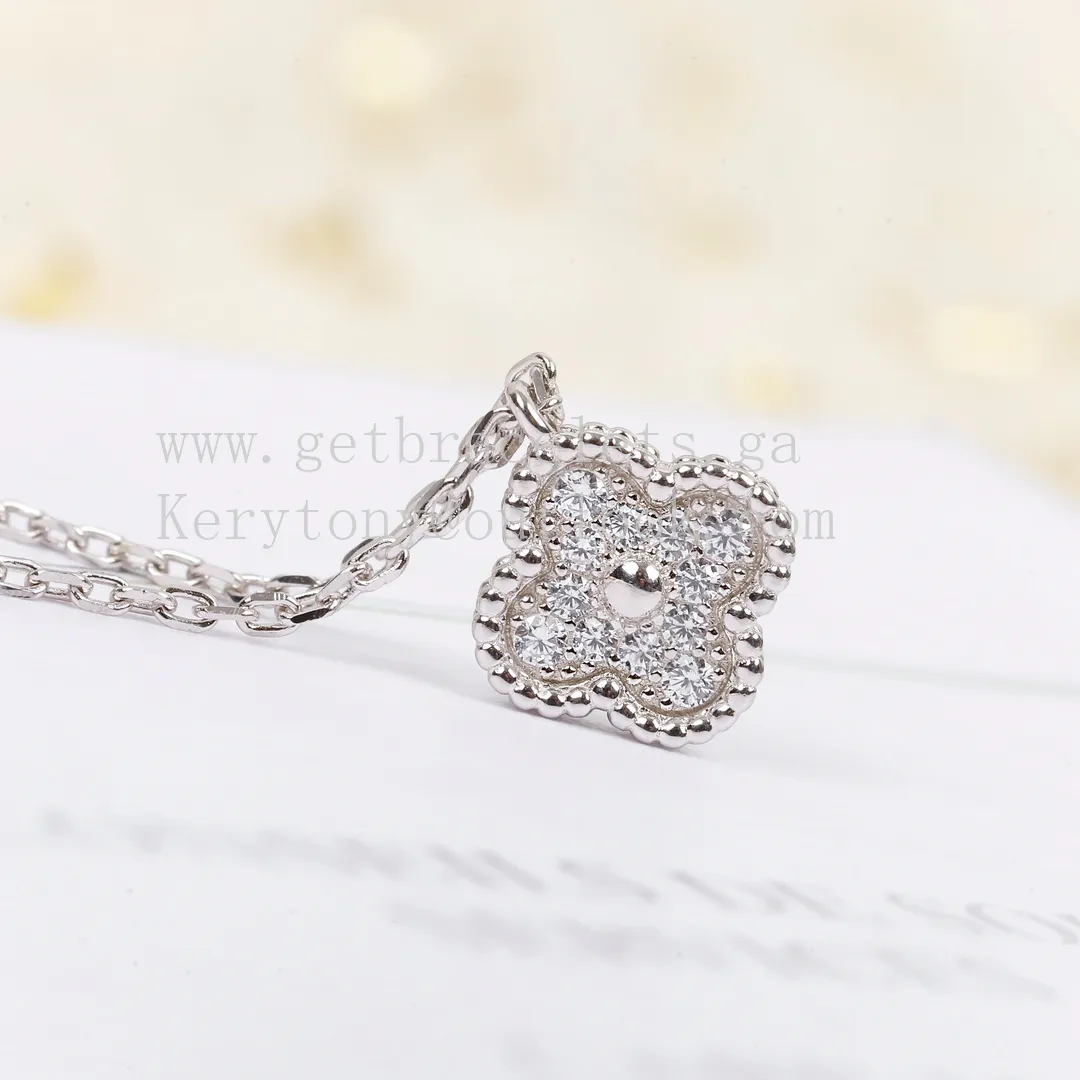 Van Cleef Arpels Sweet Alhambra Bracelet 6 Motifs White Gold With Pave Diamonds