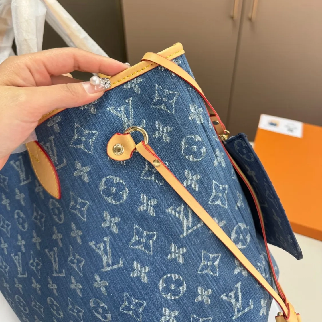 Louis Vuitton LV Denim Neverfull Shoulder Bag Handbag (Replica)