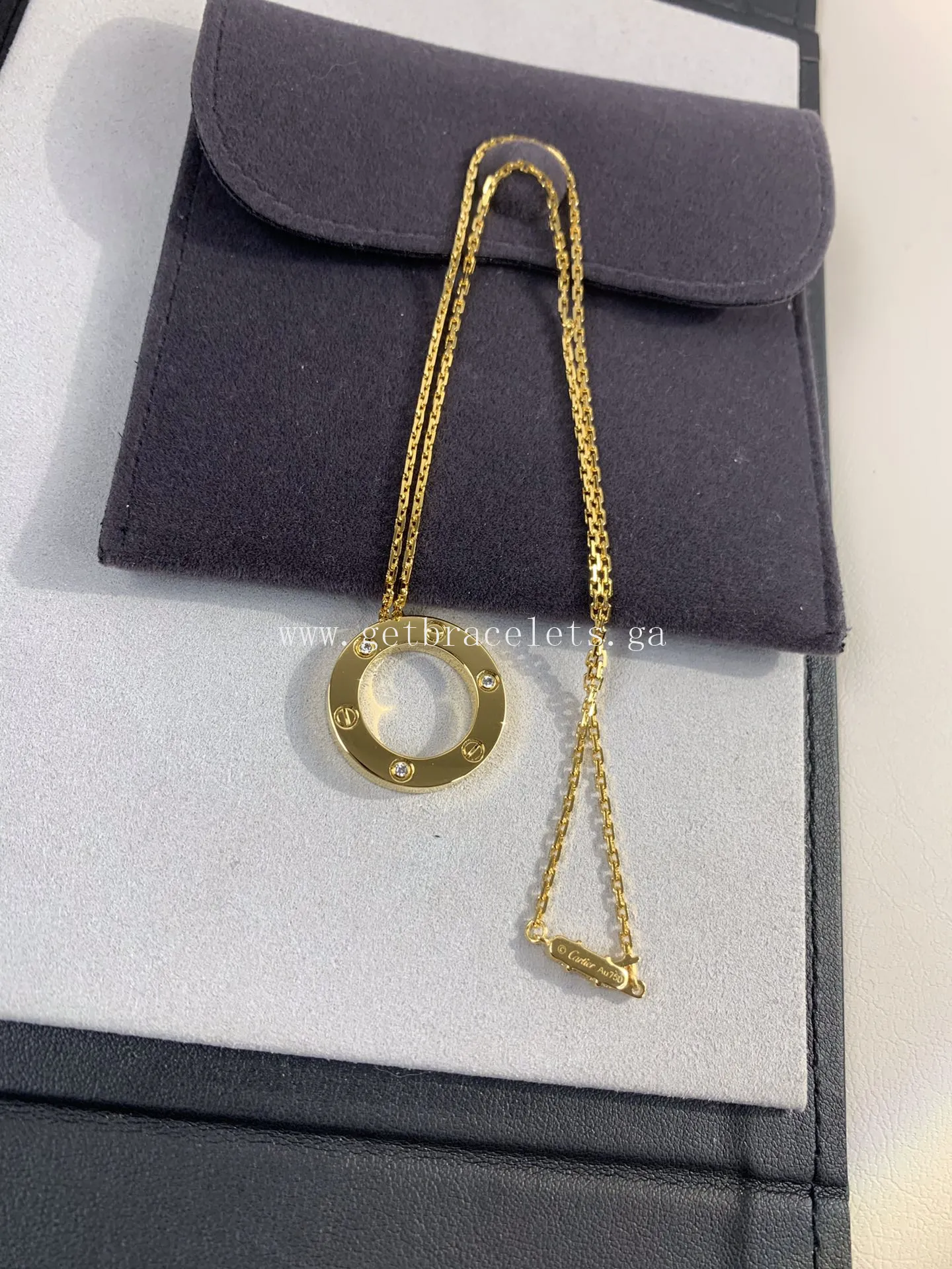 Cartier Love Necklace Yellow Gold With 3 Diamonds