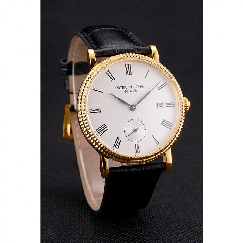Calatrava Dial White 38 mm, Yellow Gold Plated