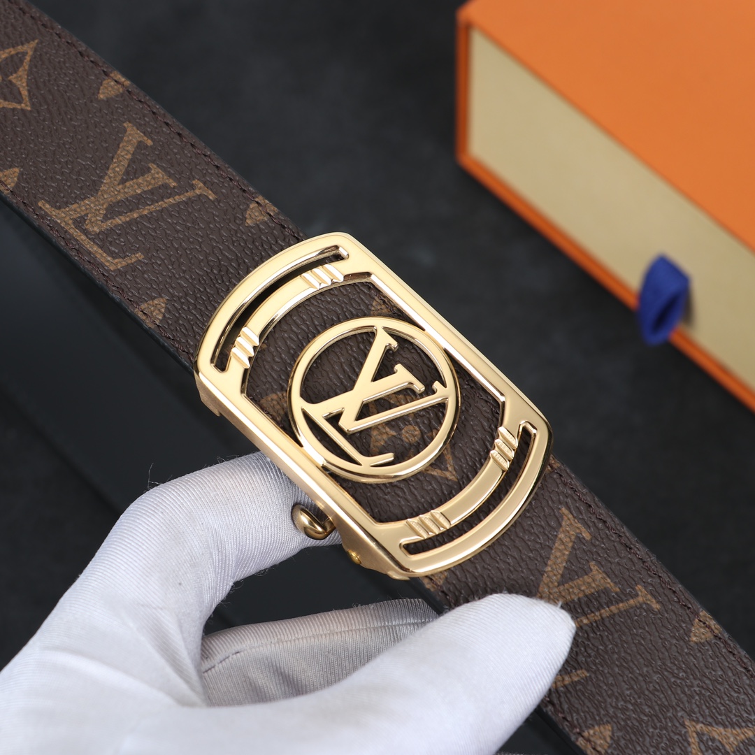 Louis Vuitton LV Leather Belts 1:1 Mirror Version