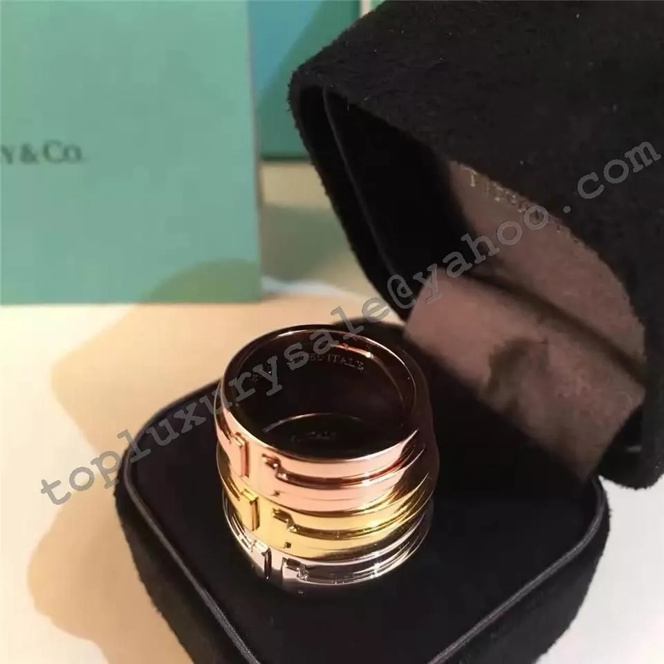 Tiffany T Two Ring Sterling Silver Unique Band Sale Party Style Lady Jewelry GRP09007/GRP09008