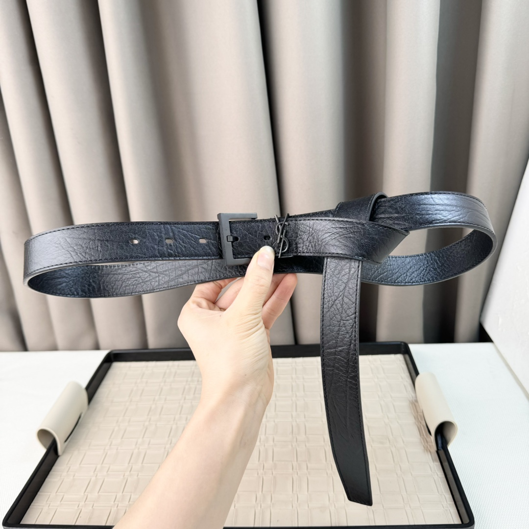 YSL Saint Laurent Leather Belts 1:1 Mirror Version